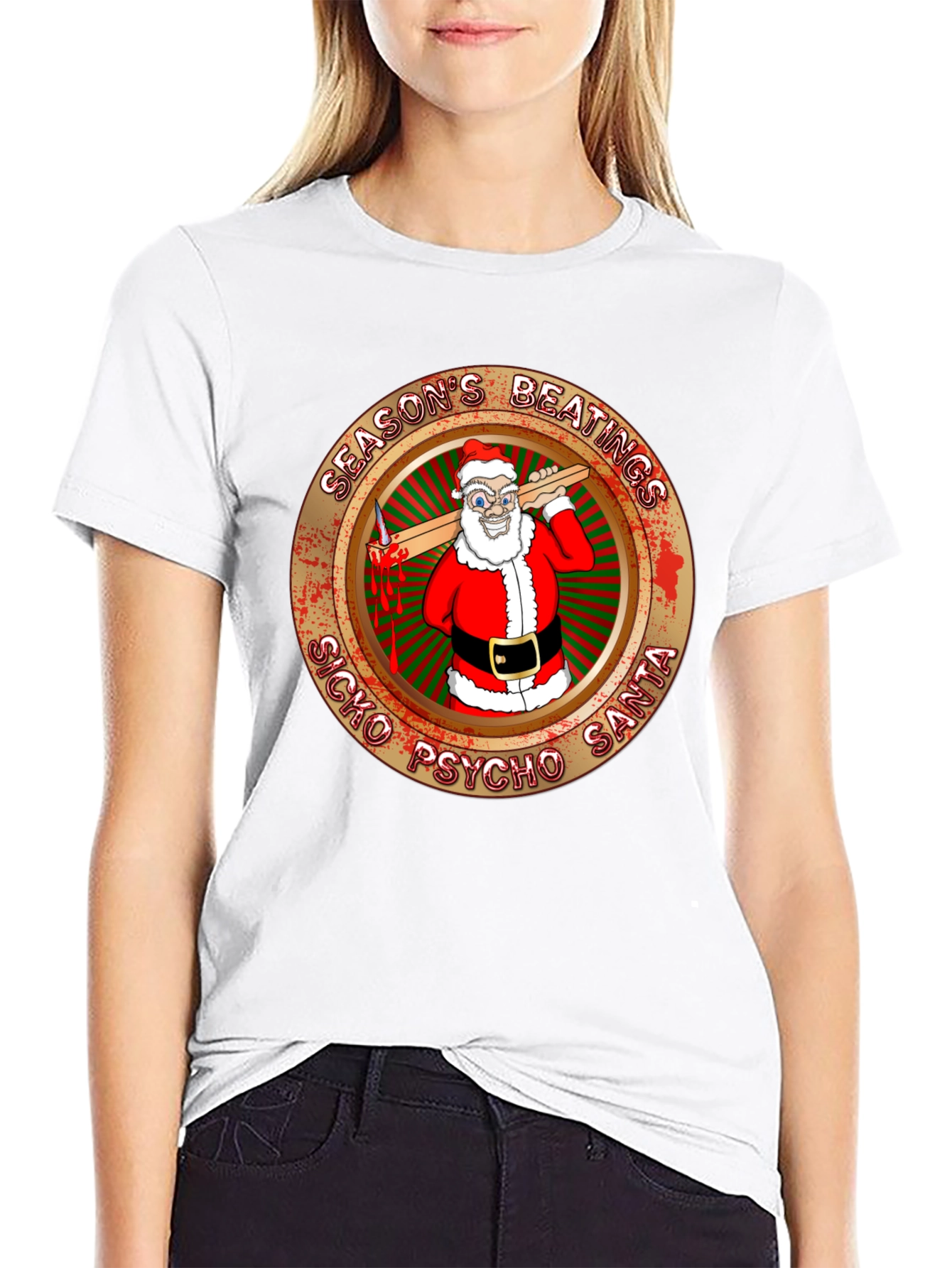 Seasons Beatings Sicko Psycho Santa T-Shirt