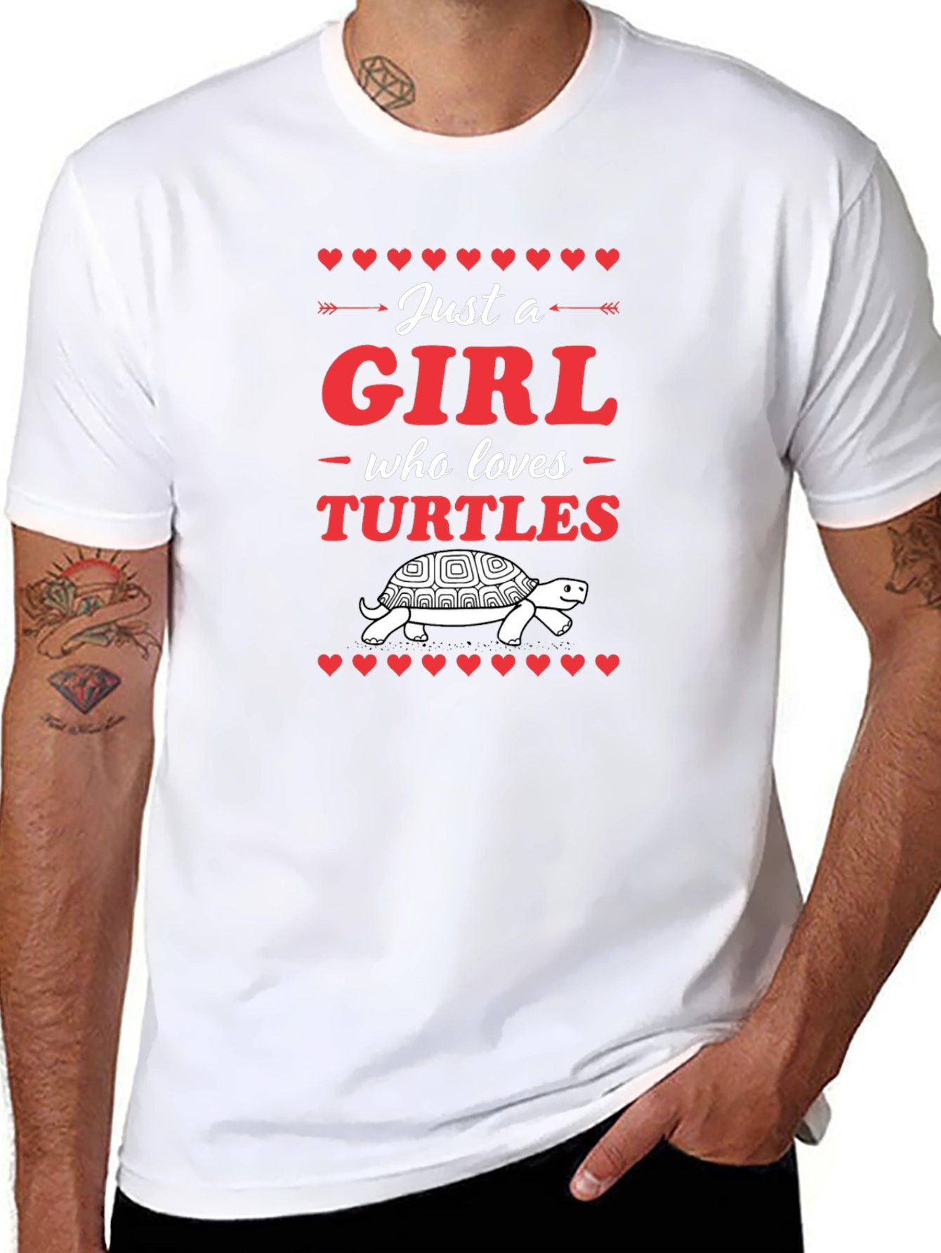 Girl Who Loves Turtles Black T-Shirt