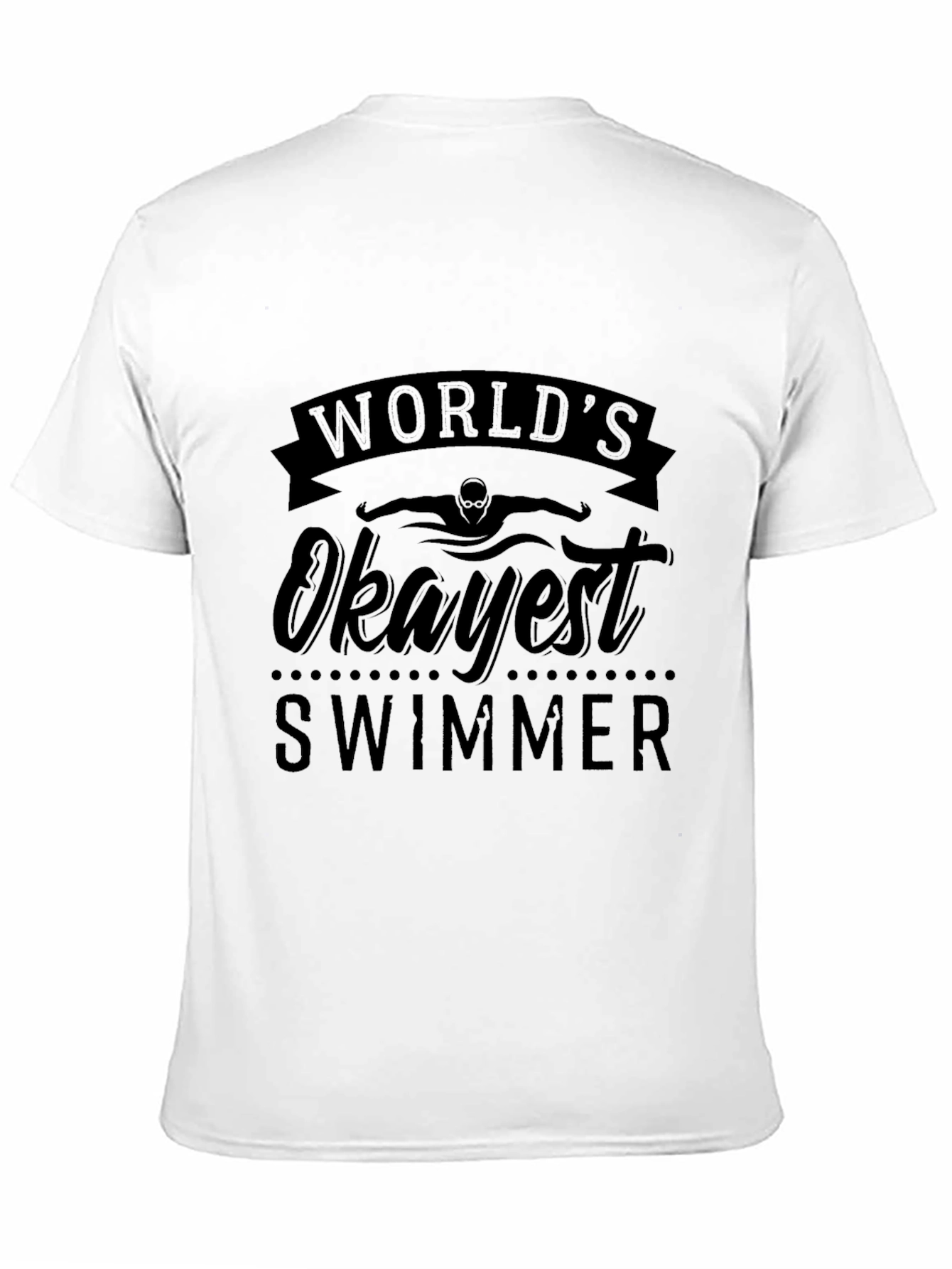 Worlds Okayest Swimmer Black Graphic T-Shirt