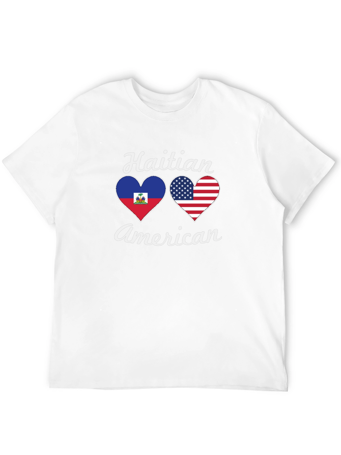 Haitian American Flag Heart T-Shirt