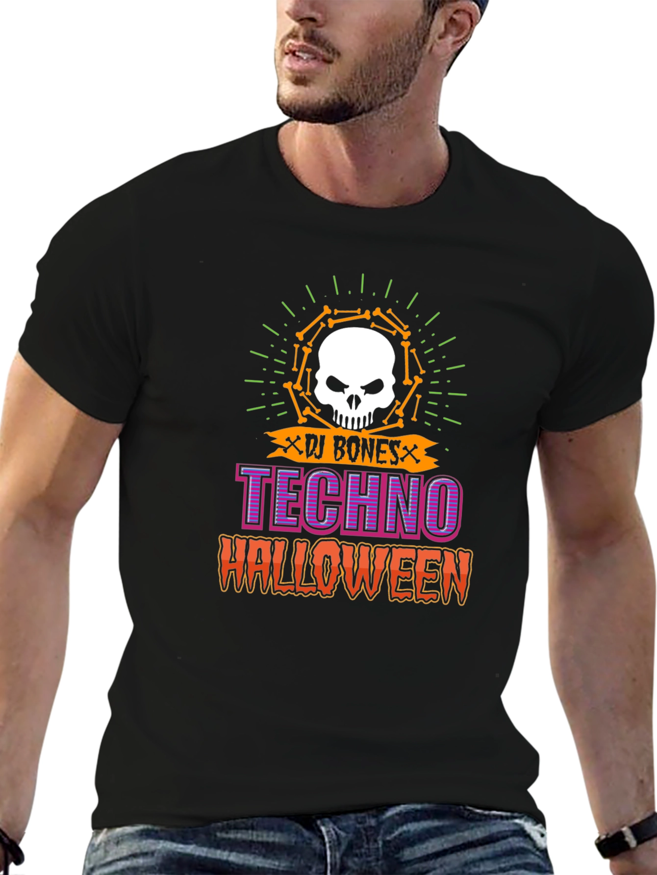 DJ Bones Techno Halloween Graphic Tee