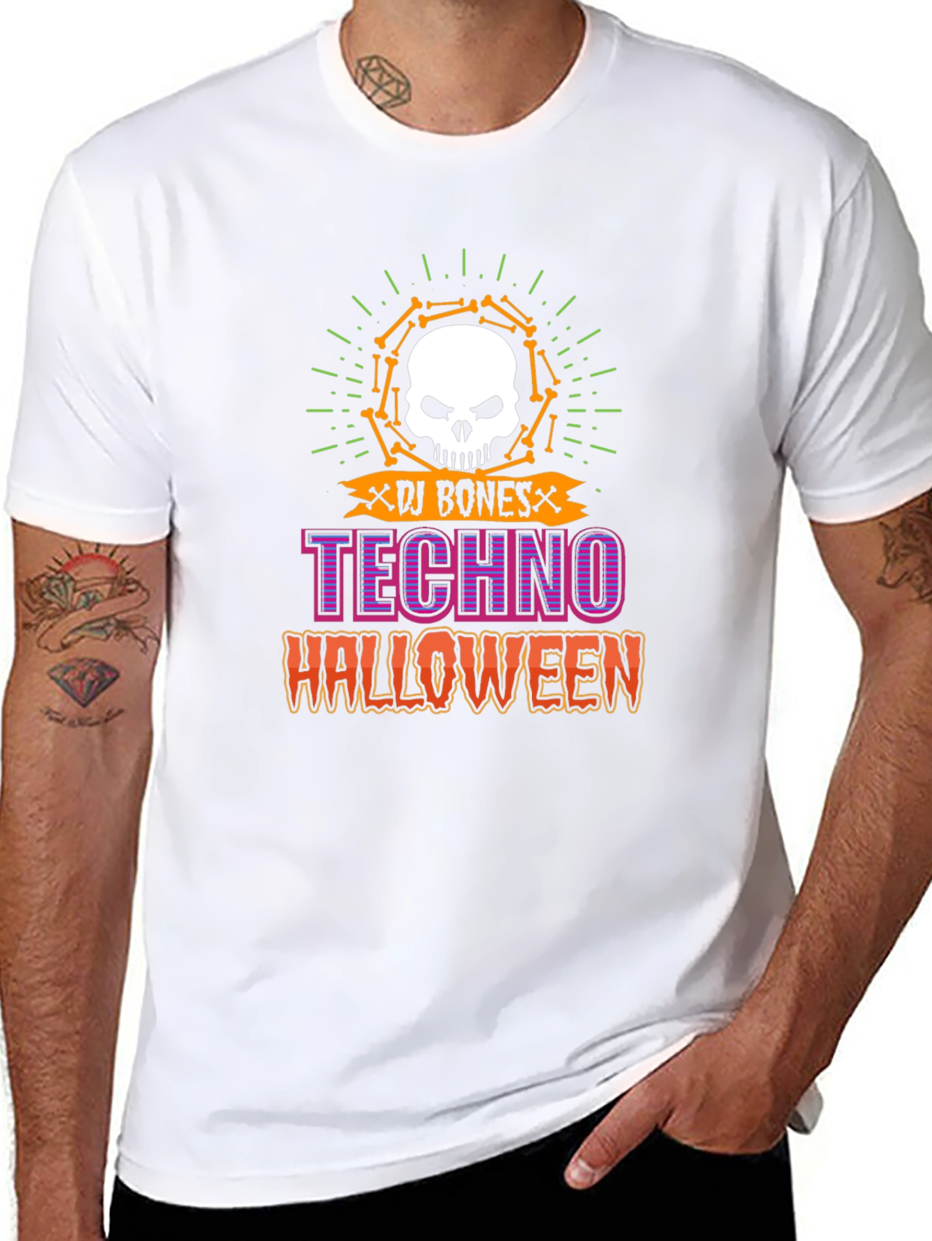 DJ Bones Techno Halloween Graphic Tee