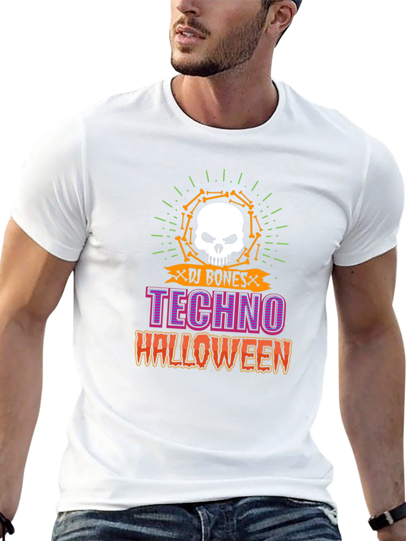 DJ Bones Techno Halloween Graphic Tee