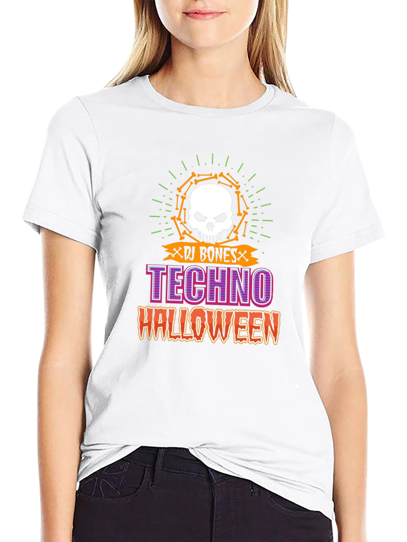 DJ Bones Techno Halloween Graphic Tee
