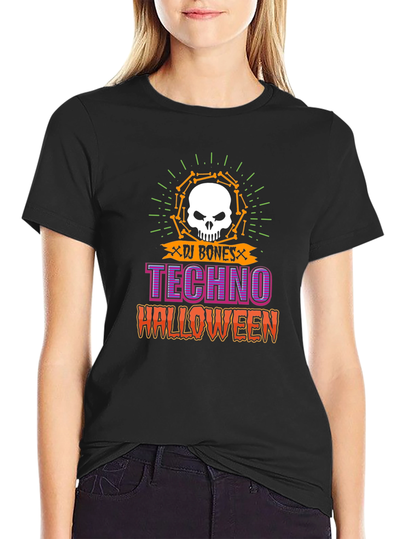 DJ Bones Techno Halloween Graphic Tee