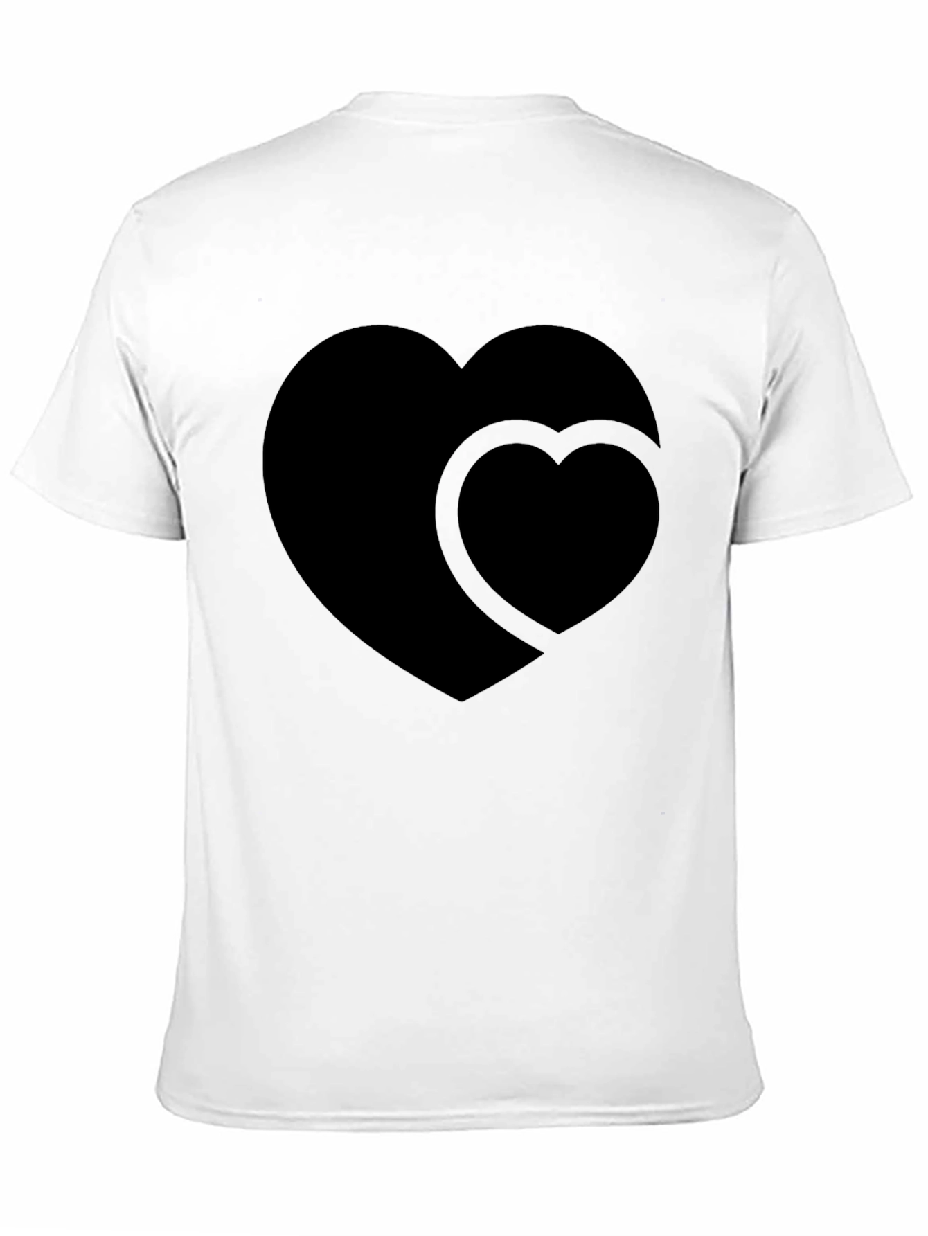 Mens Black Double Heart Graphic T-Shirt