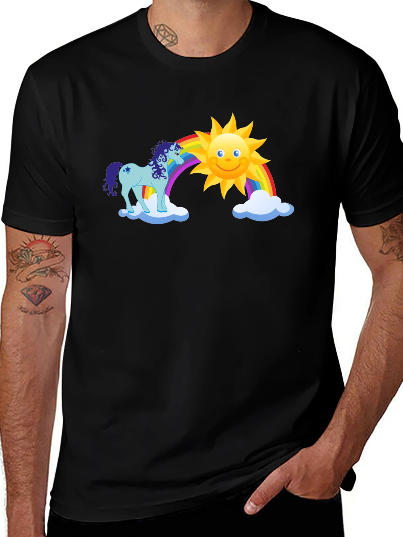 Unicorn Rainbow Sun Graphic Tee