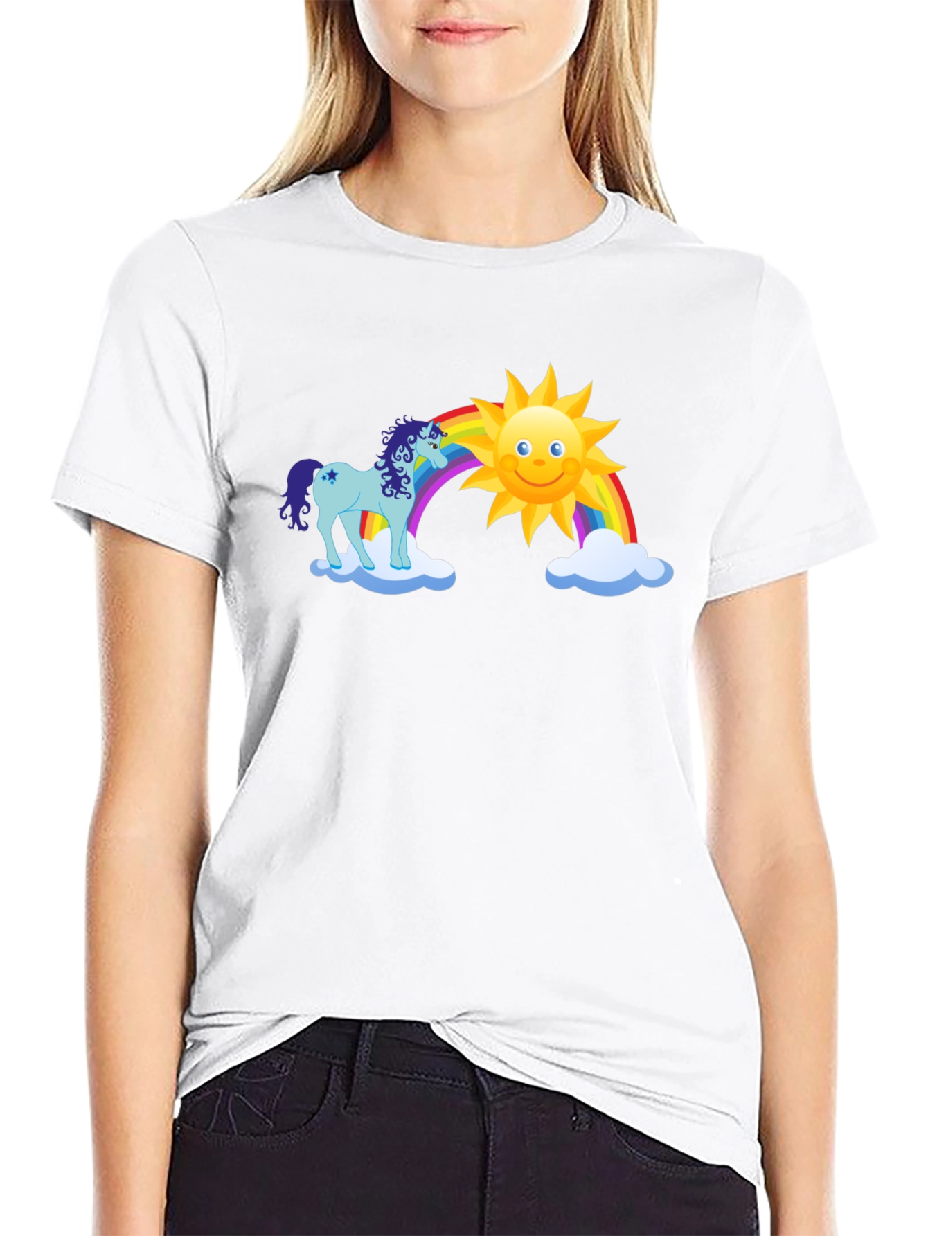 Unicorn Rainbow Sun Graphic Tee