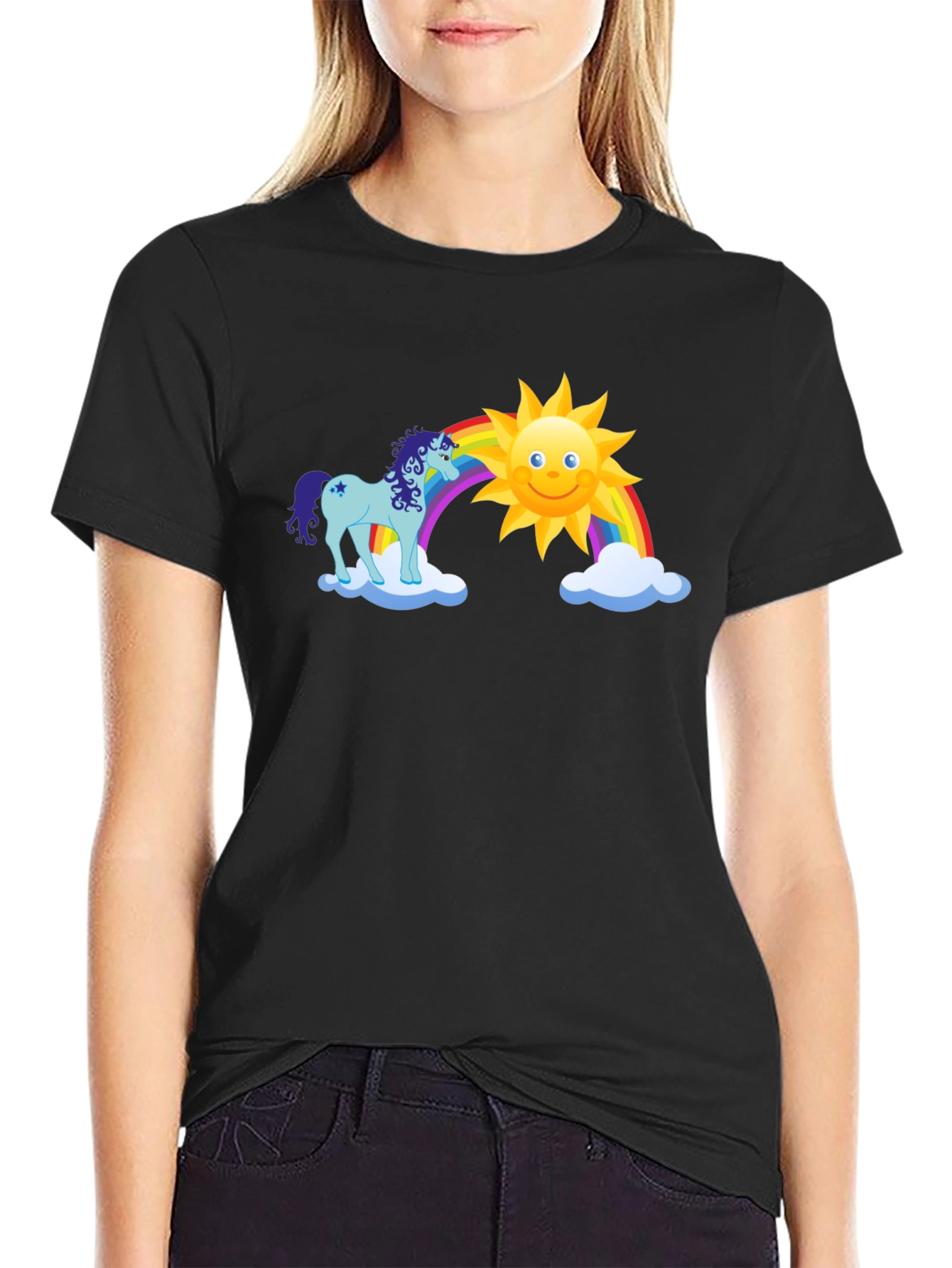 Unicorn Rainbow Sun Graphic Tee