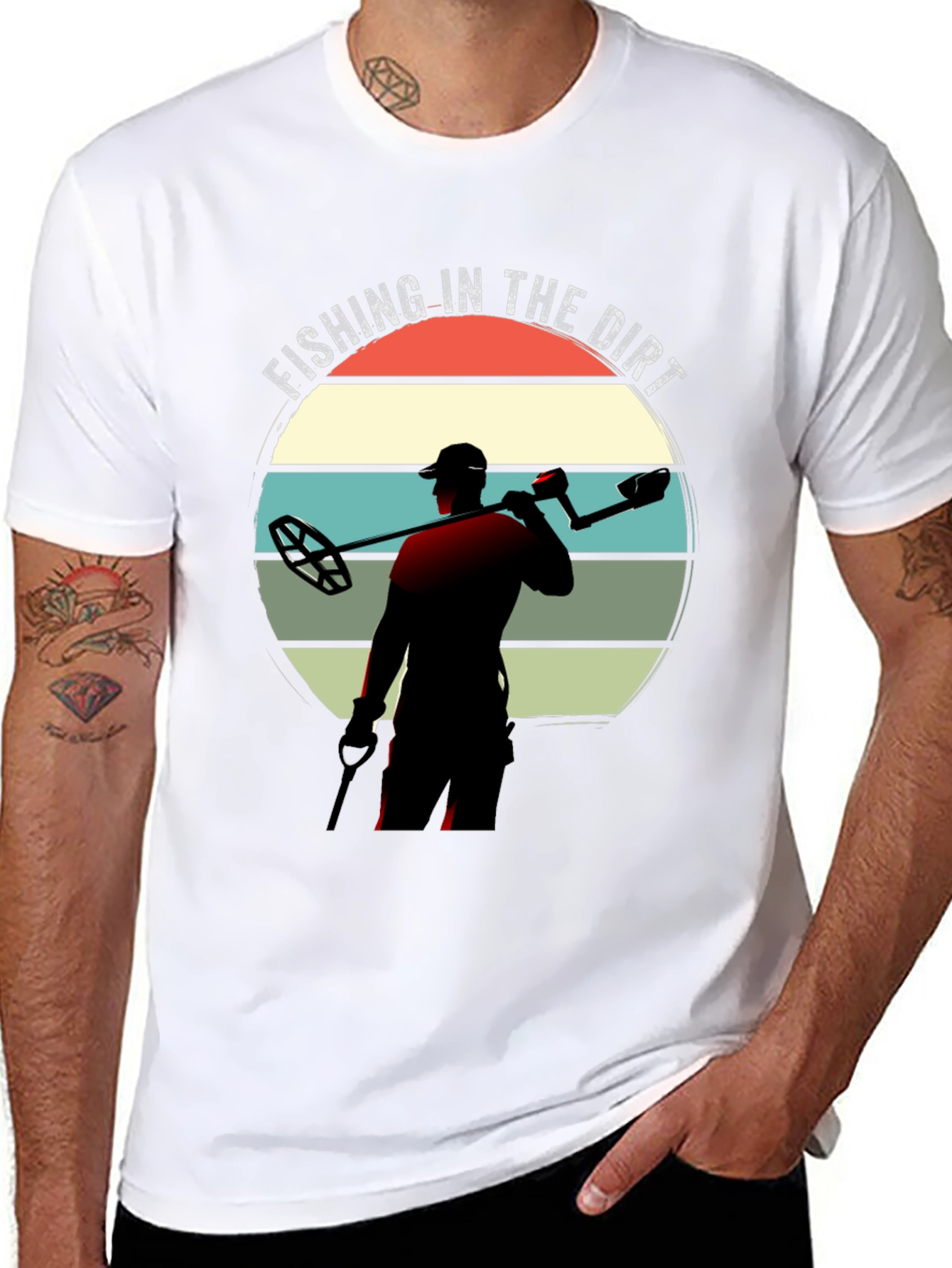Fishing in the Dirt Metal Detecting Graphic Tee