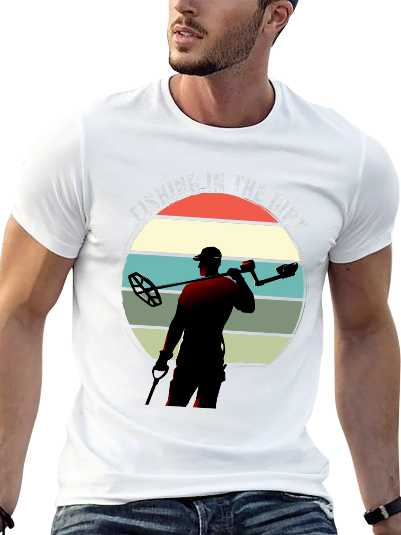 Fishing in the Dirt Metal Detecting Graphic Tee