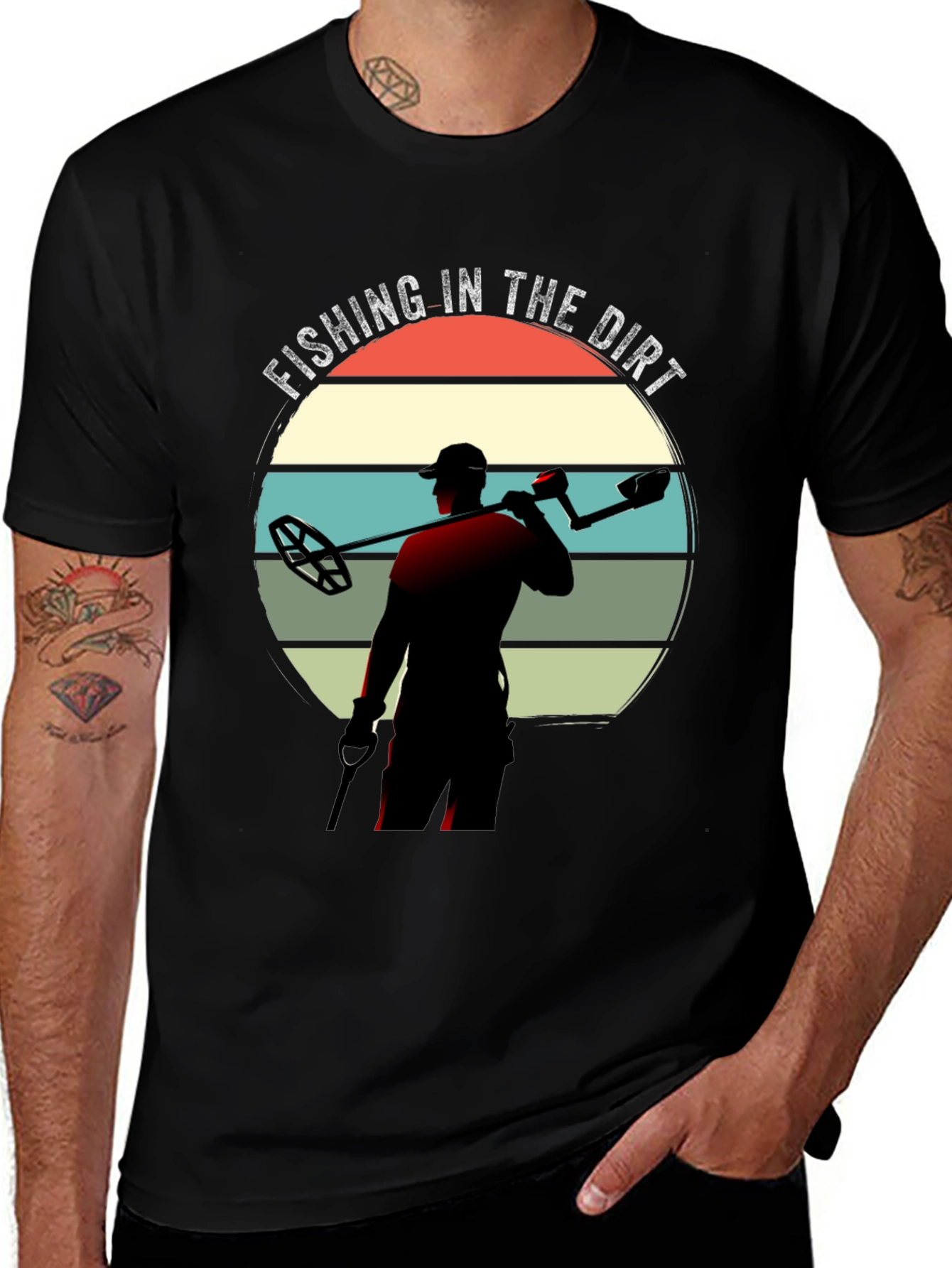 Fishing in the Dirt Metal Detecting Graphic Tee