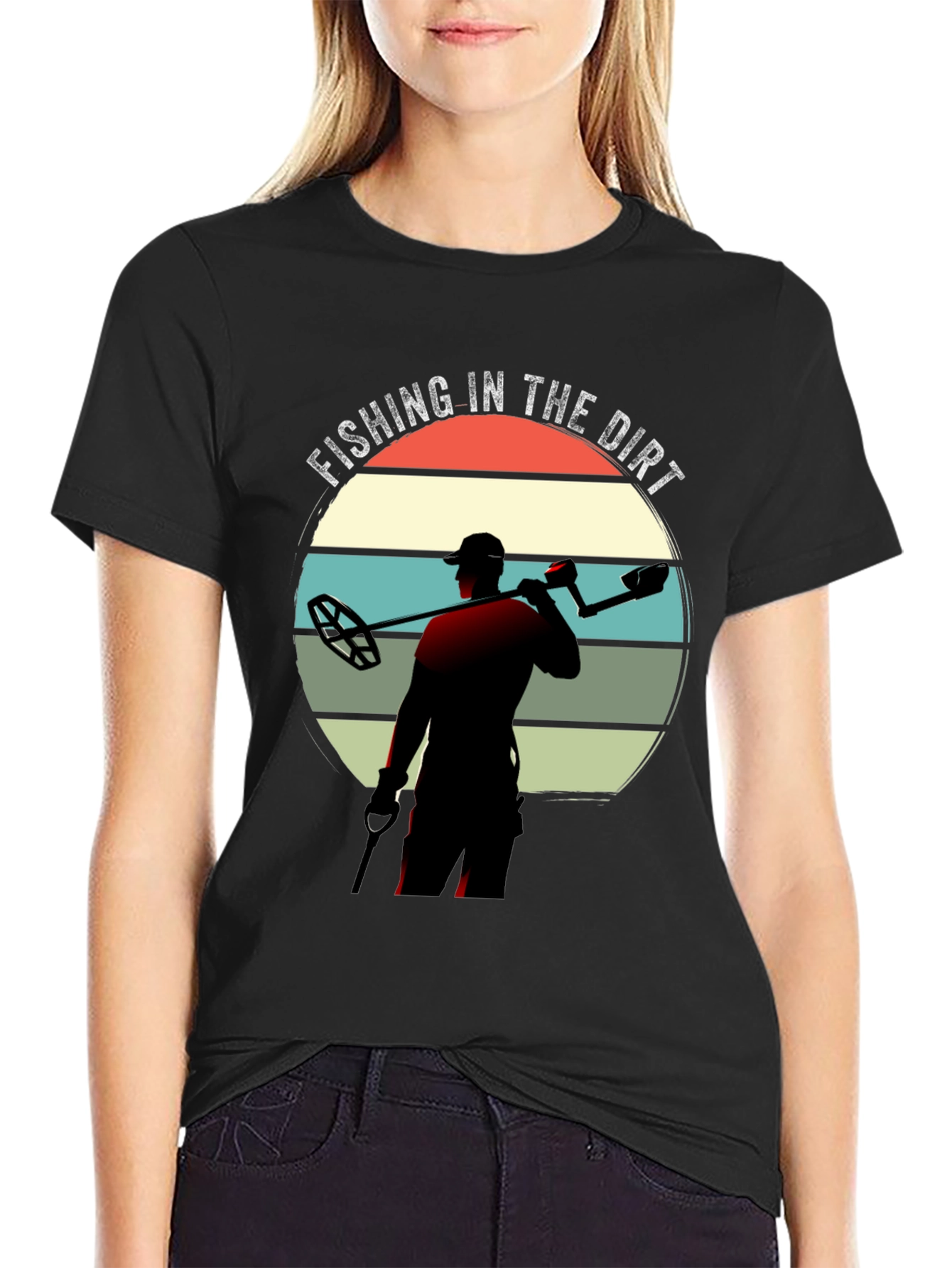 Fishing in the Dirt Metal Detecting Graphic Tee