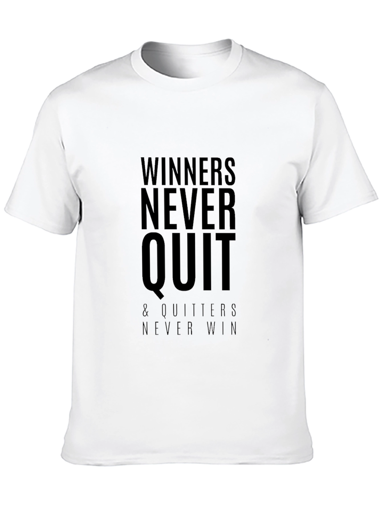 Winners Never Quit Black Graphic Tee