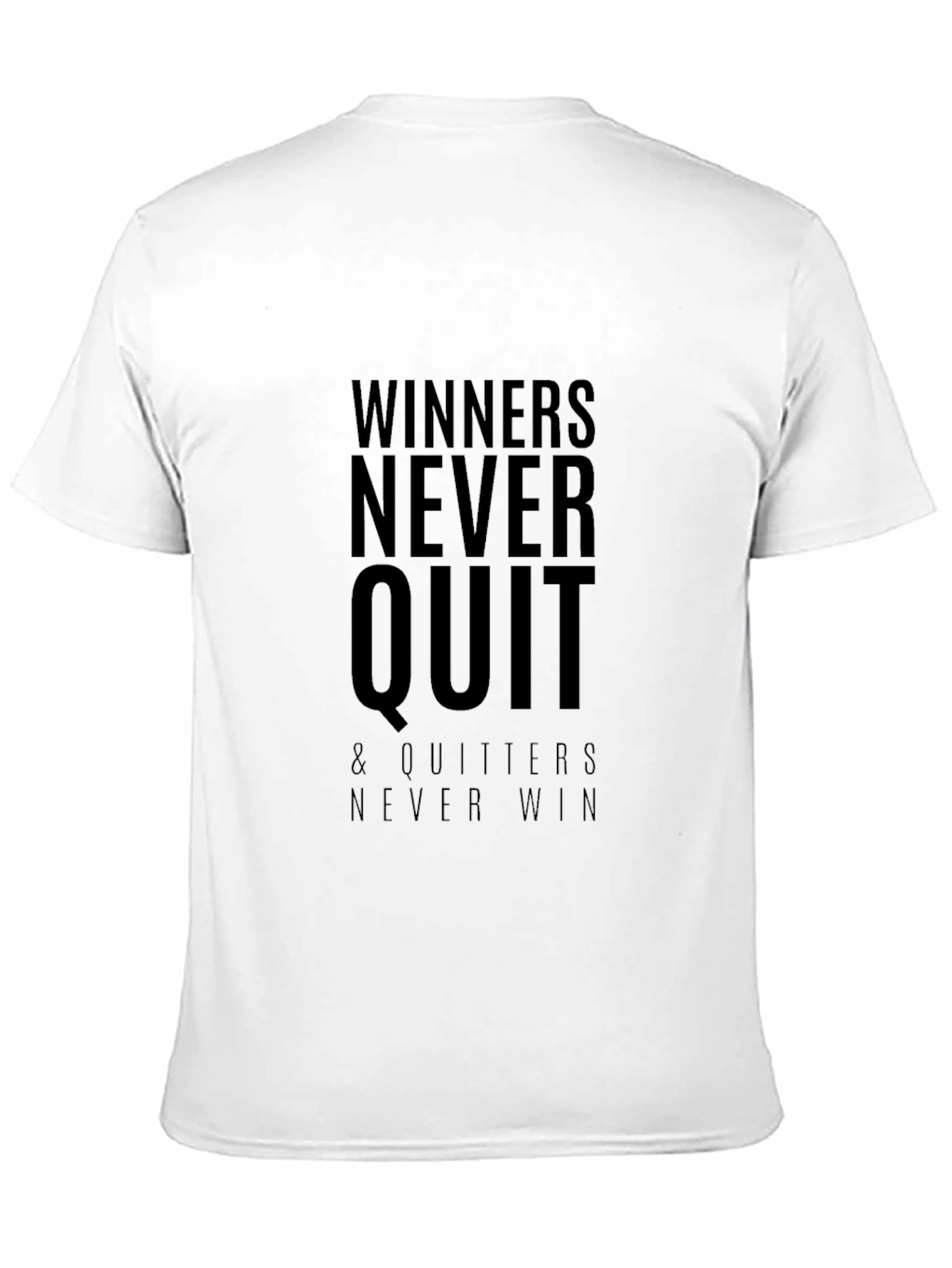 Winners Never Quit Black Graphic Tee