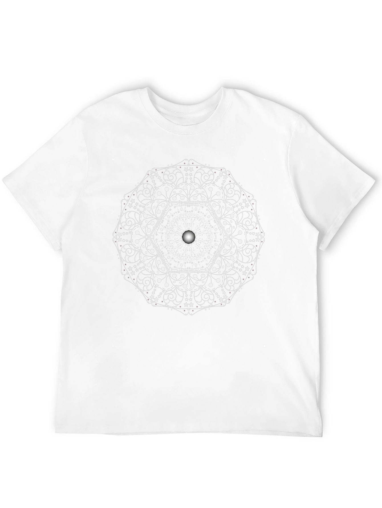 Geometric Mandala Graphic Tee - Black