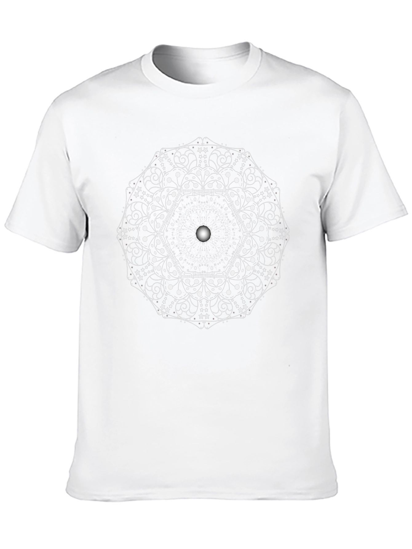 Geometric Mandala Graphic Tee - Black