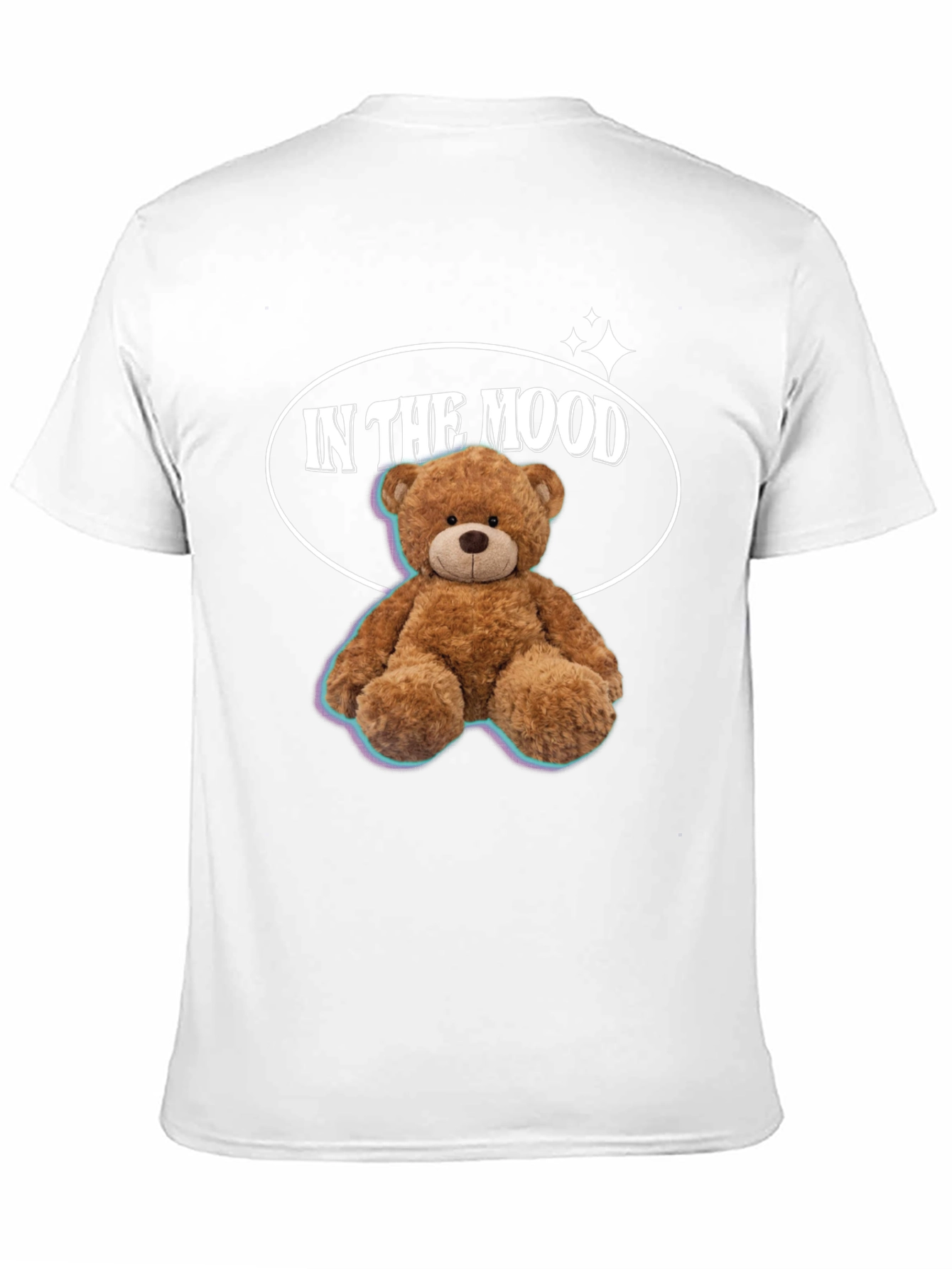In The Mood Teddy Bear Graphic Black T-Shirt