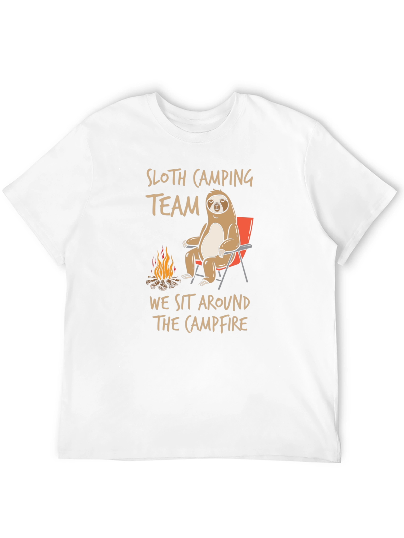 Sloth Camping Team Graphic Tee - Campfire T-Shirt
