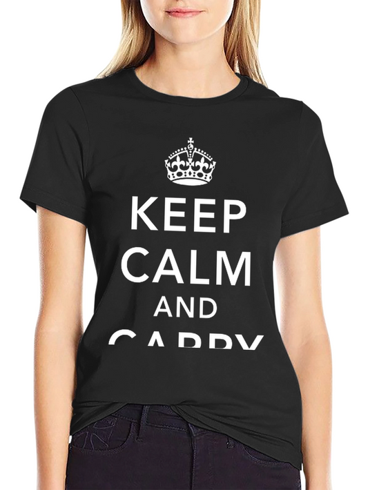 Keep Calm and Caddy On Graphic Tee - Black