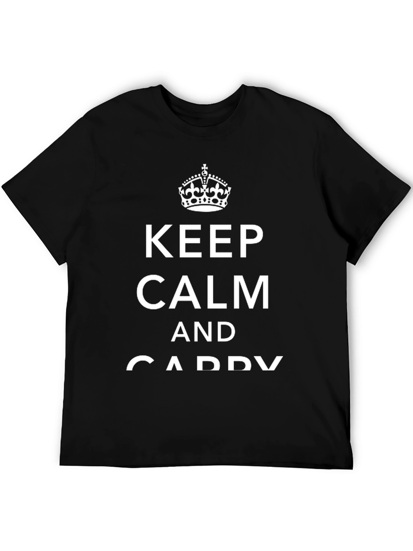 Keep Calm and Caddy On Graphic Tee - Black