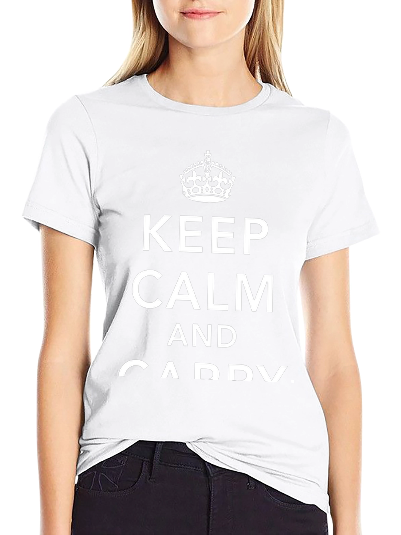 Keep Calm and Caddy On Graphic Tee - Black