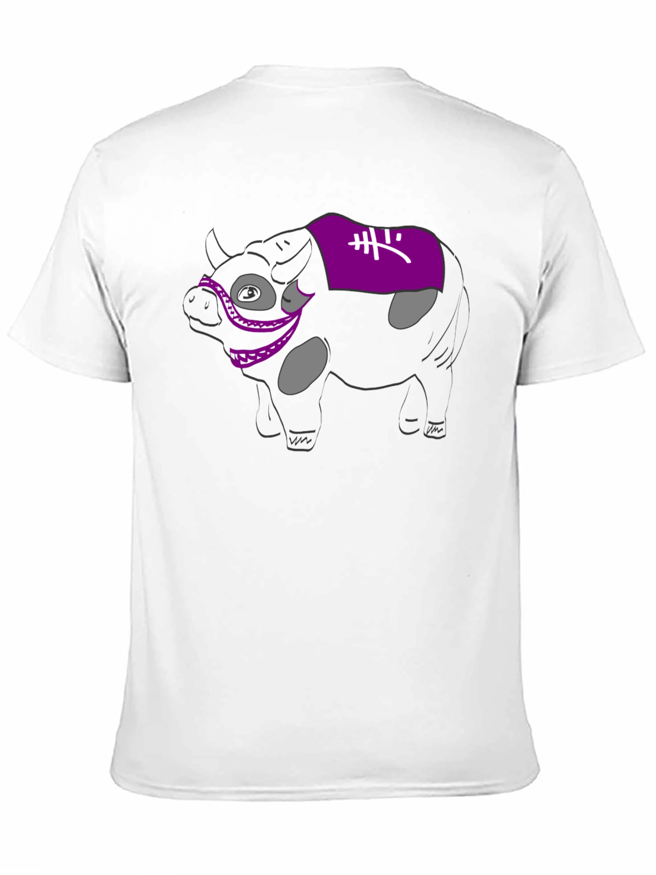 Novelty Cow Graphic Black T-Shirt