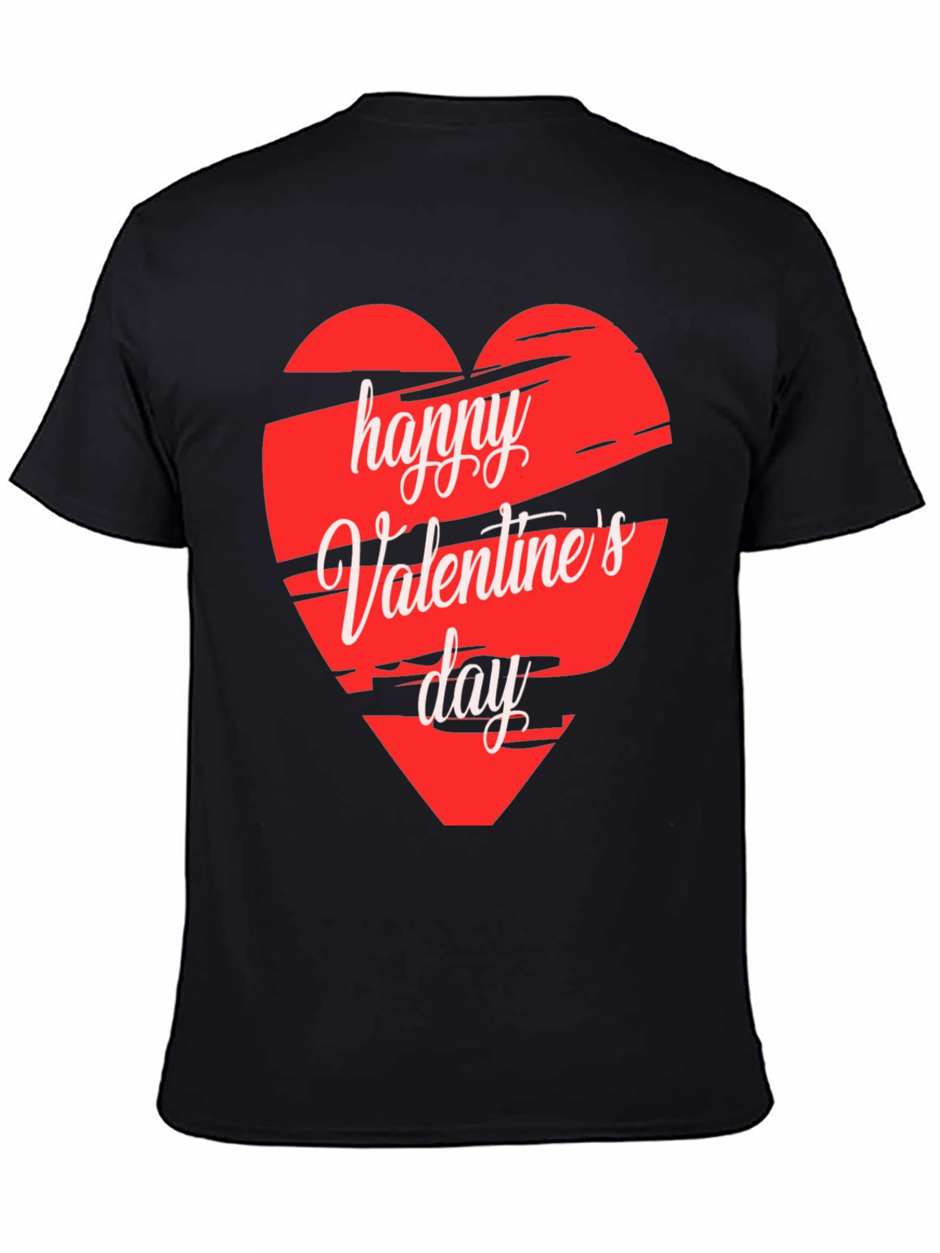 Happy Valentines Day Graphic Tee - Black