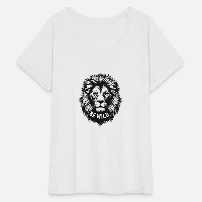Lion Head and Be Wild Text Design - Cool and Bold