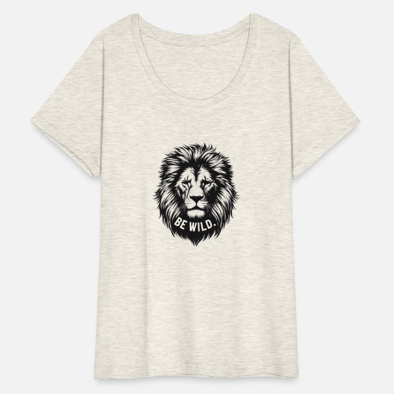 Lion Head and Be Wild Text Design - Cool and Bold