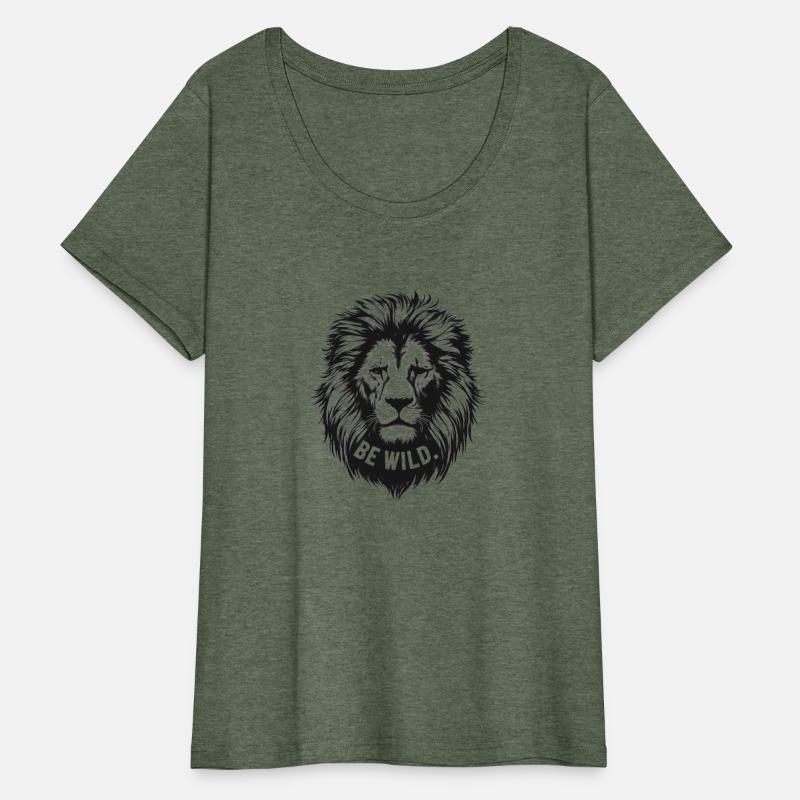 Lion Head and Be Wild Text Design - Cool and Bold