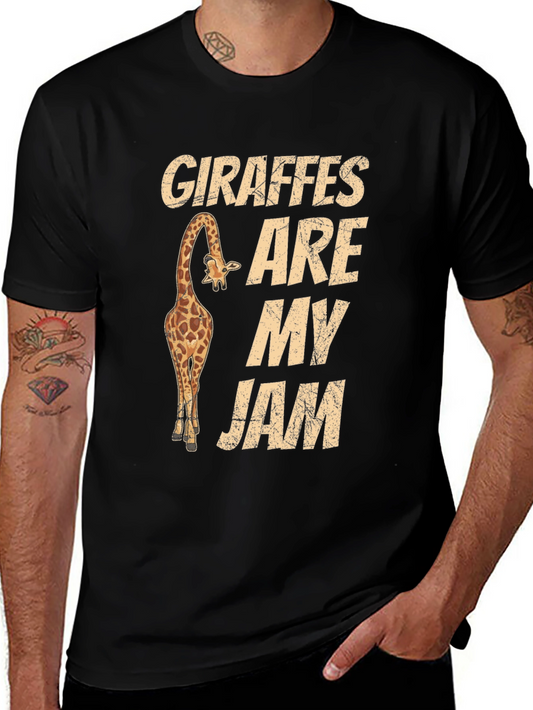 Giraffes Are My Jam Graphic Tee - Black T-Shirt
