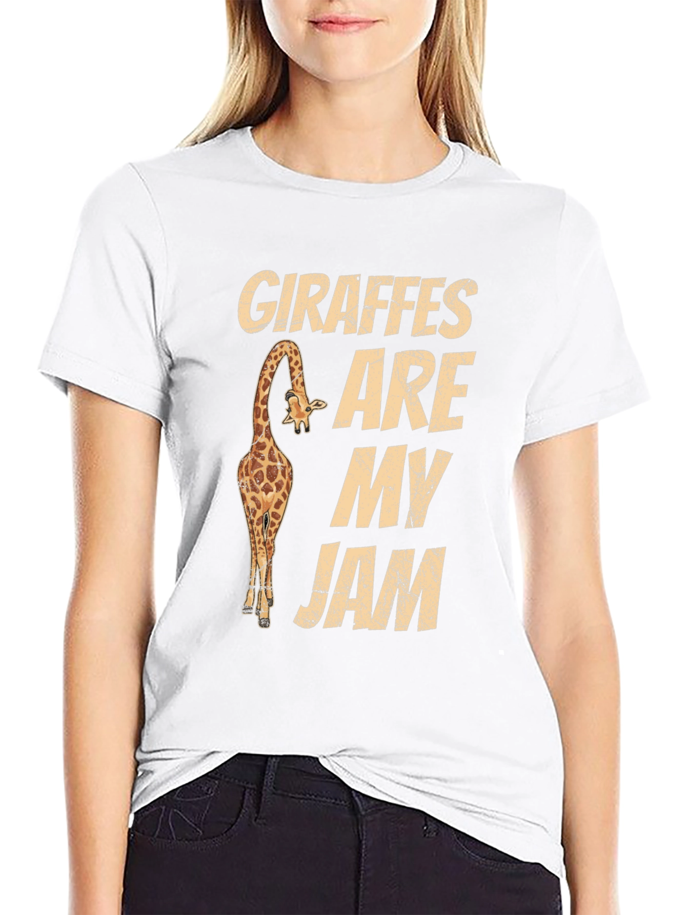 Giraffes Are My Jam Graphic Tee - Black T-Shirt