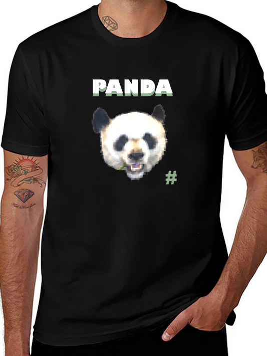 Panda Graphic Tee - Black Cotton Blend