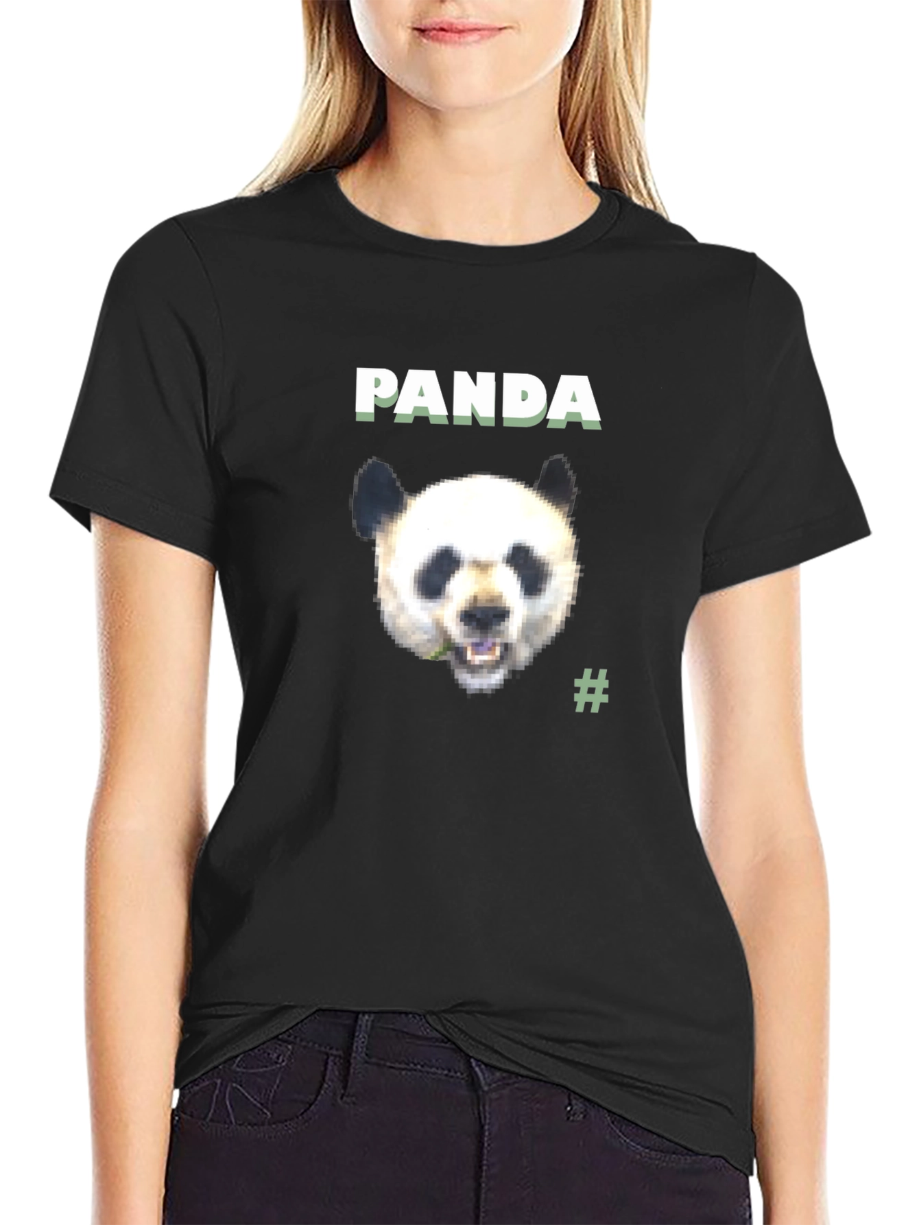 Panda Graphic Tee - Black Cotton Blend