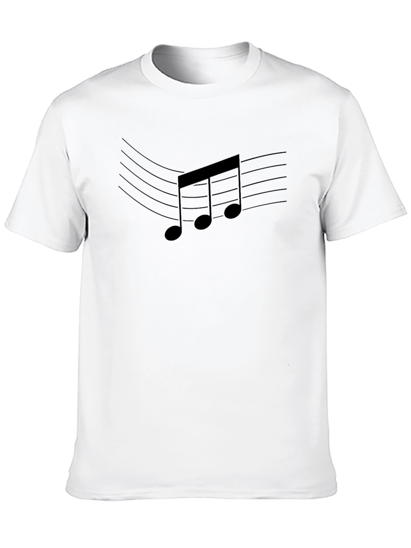 Musical Notes Graphic Tee - Stylish Black T-Shirt