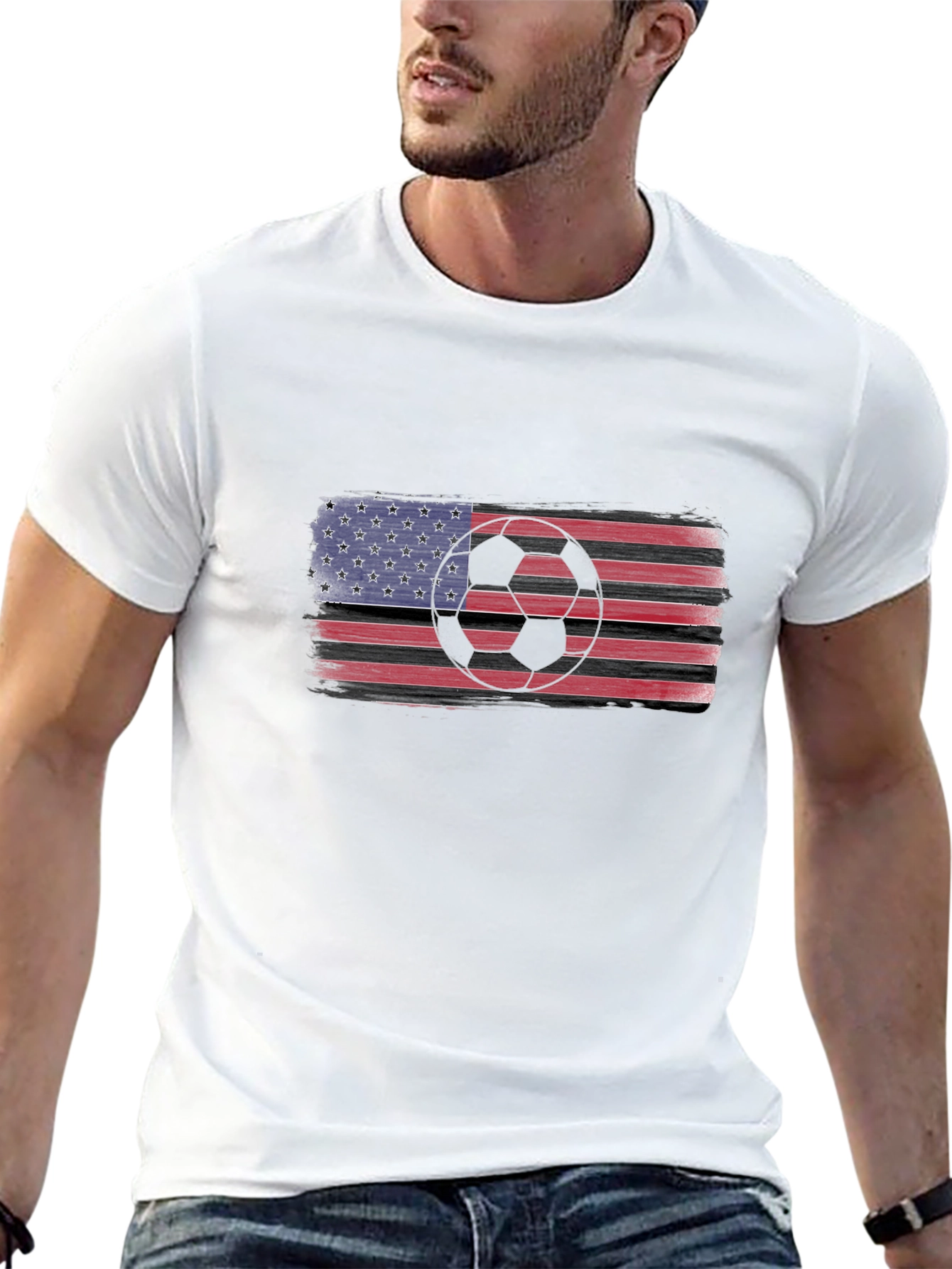USA Flag Soccer T-Shirt - Patriotic Sportswear