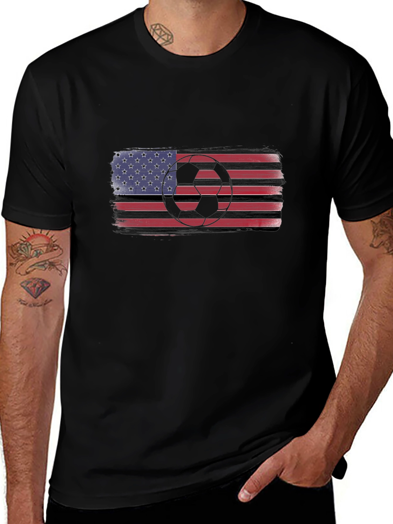 USA Flag Soccer T-Shirt - Patriotic Sportswear