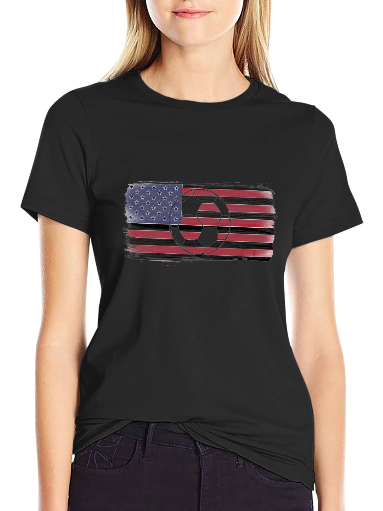 USA Flag Soccer T-Shirt - Patriotic Sportswear