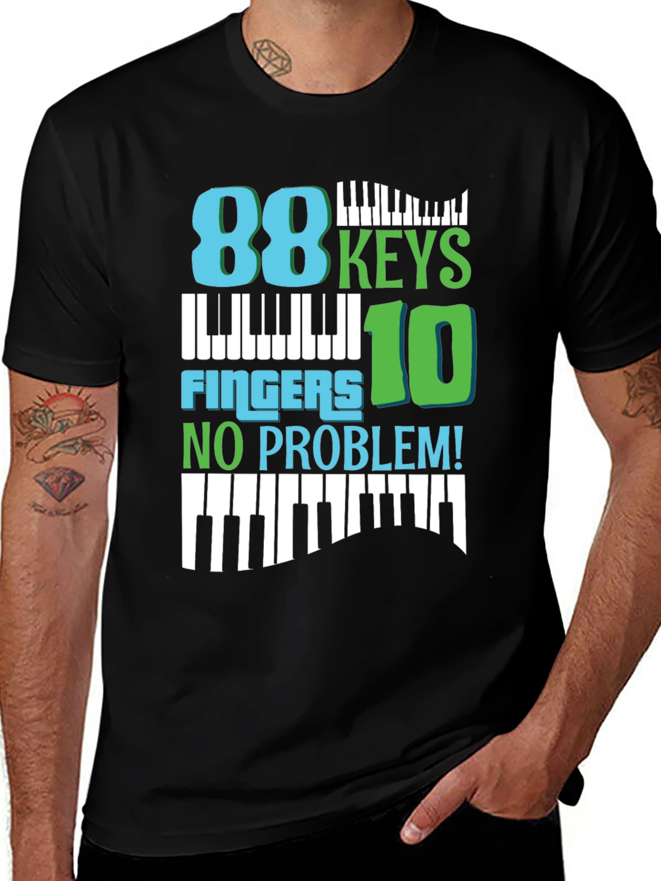 88 Keys 10 Fingers No Problem Graphic Tee