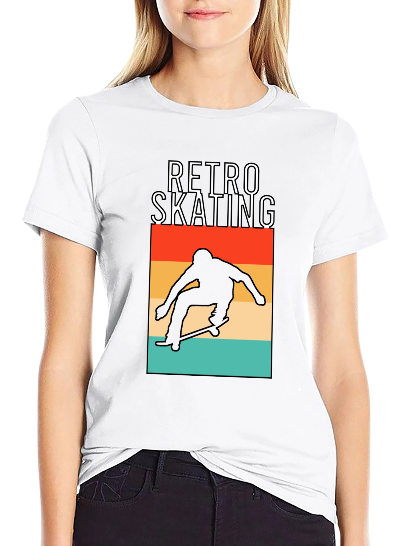 Retro Skating Graphic Tee - Black T-Shirt