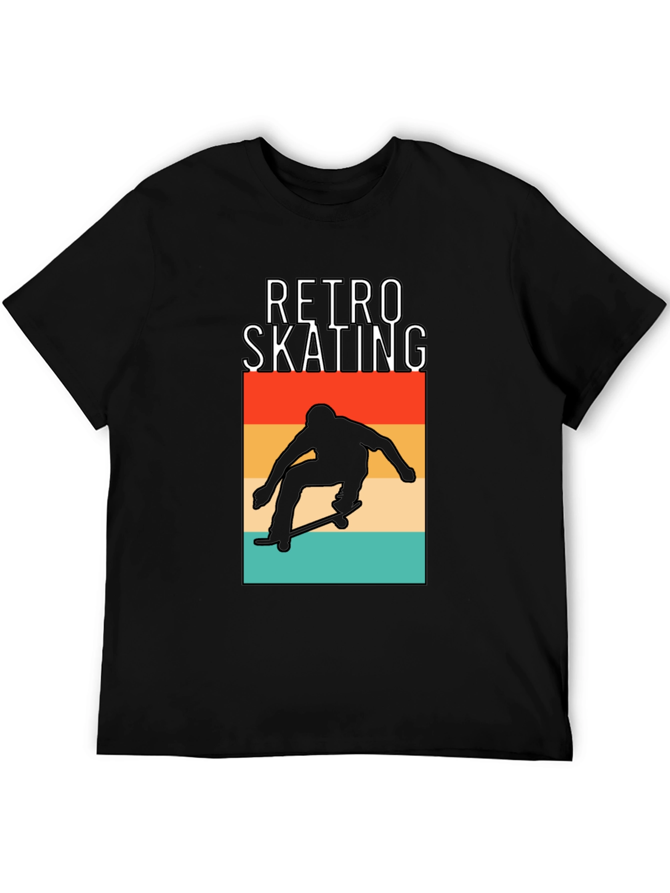 Retro Skating Graphic Tee - Black T-Shirt