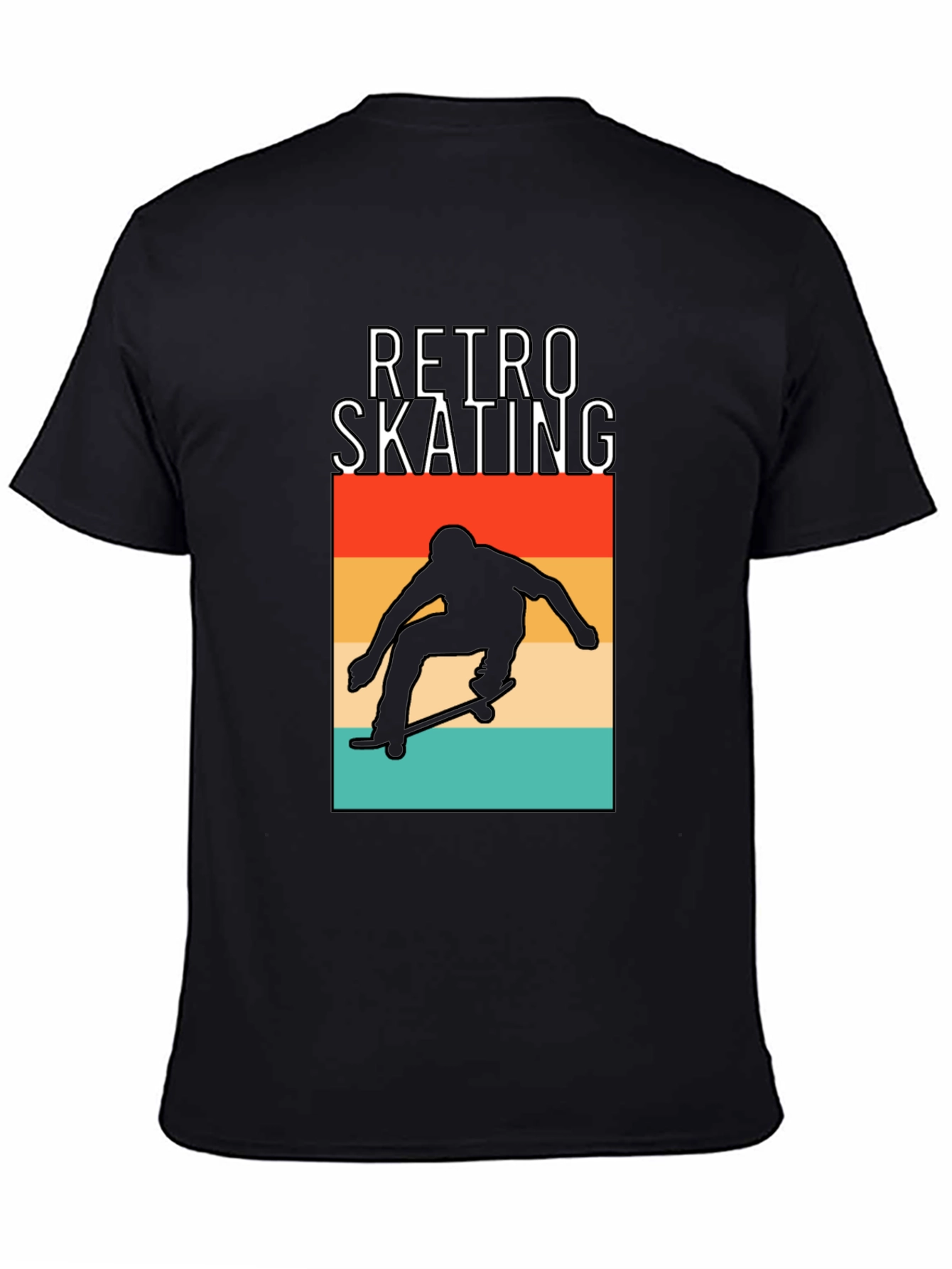 Retro Skating Graphic Tee - Black T-Shirt