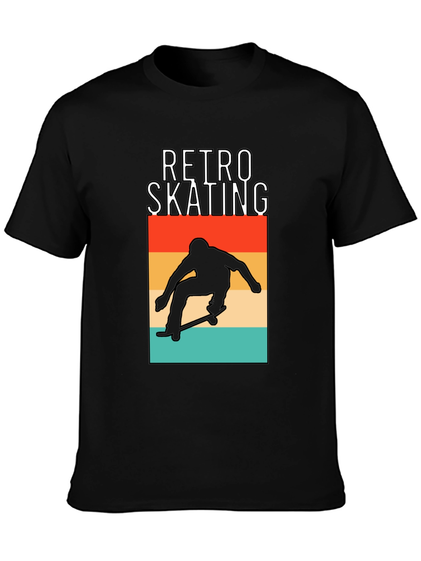 Retro Skating Graphic Tee - Black T-Shirt