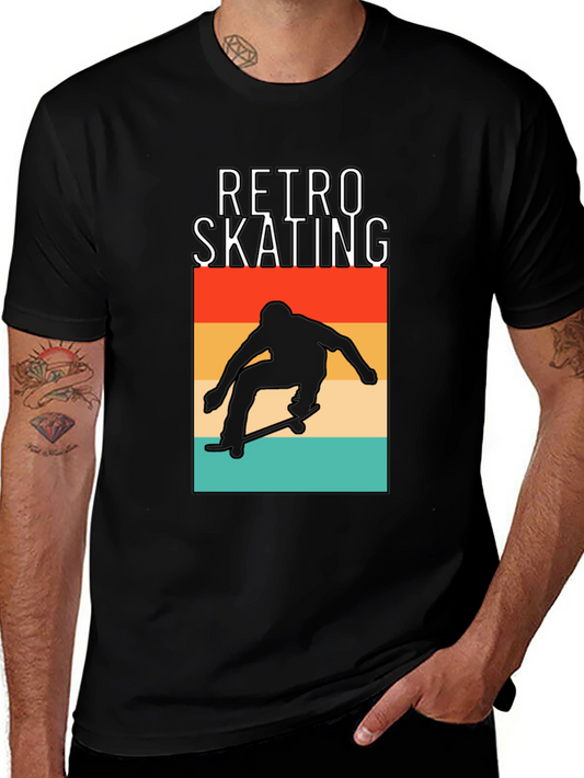 Retro Skating Graphic Tee - Black T-Shirt
