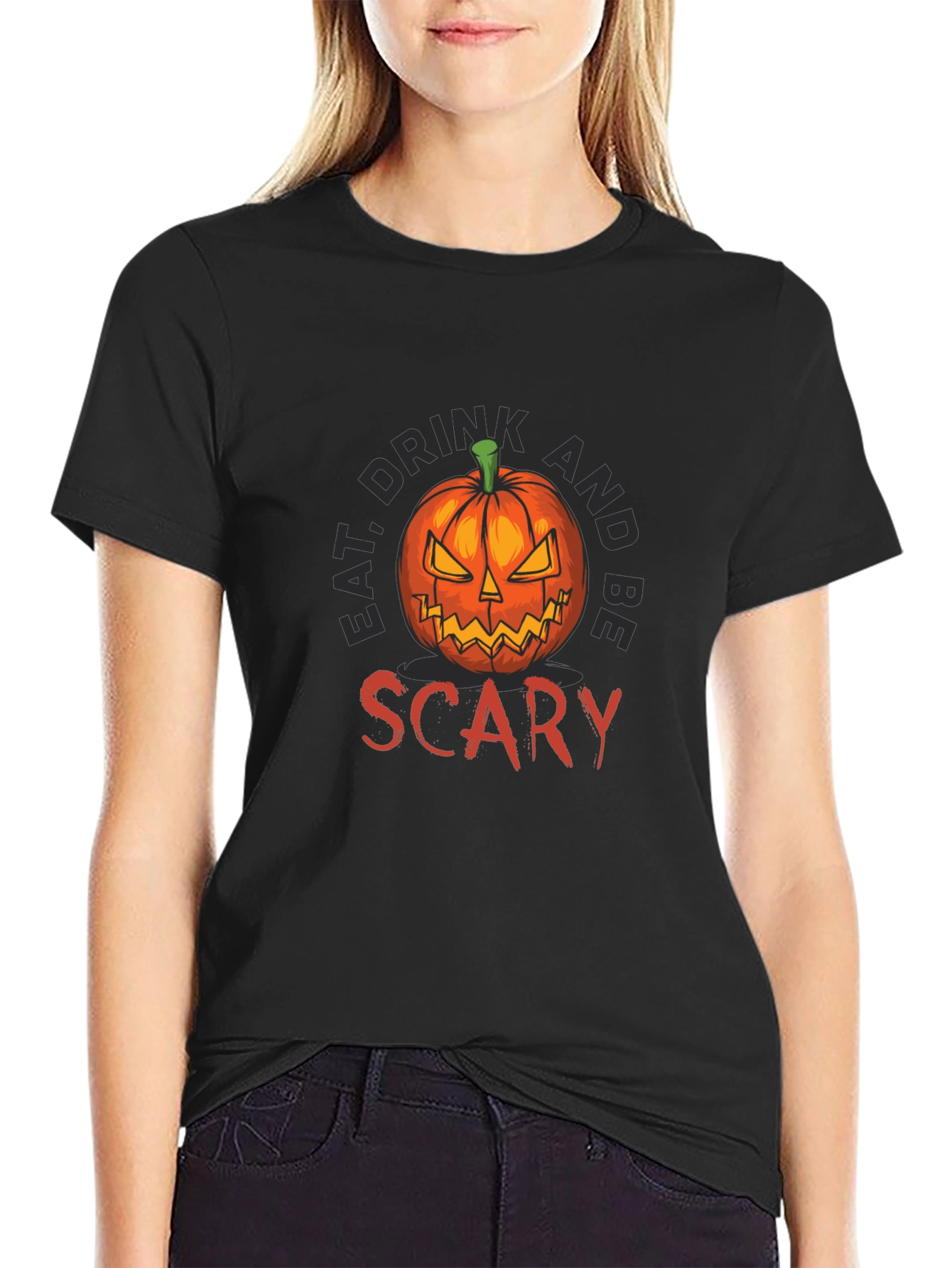 Eat Drink & Be Scary Pumpkin T-Shirt