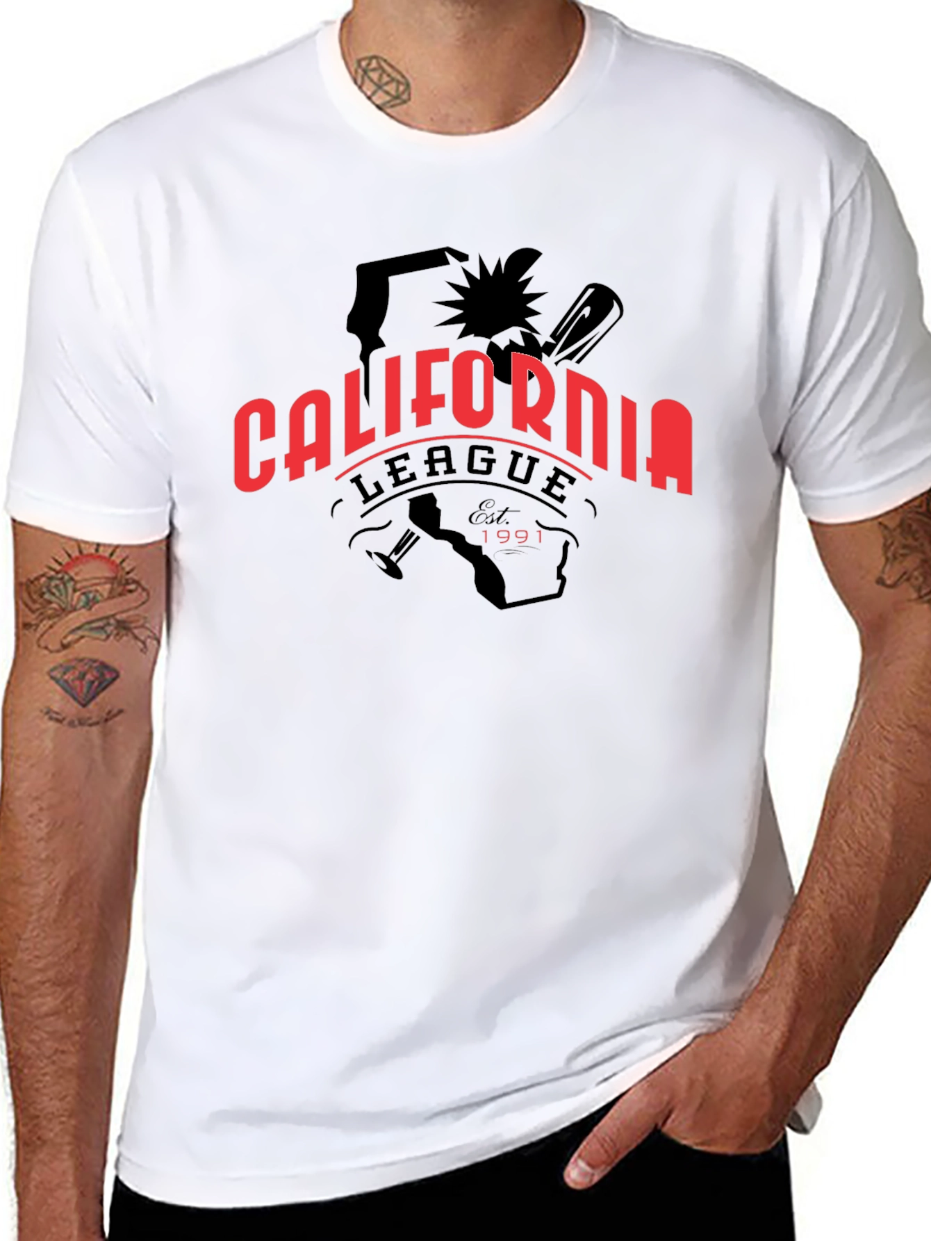 California League Baseball T-Shirt - Black