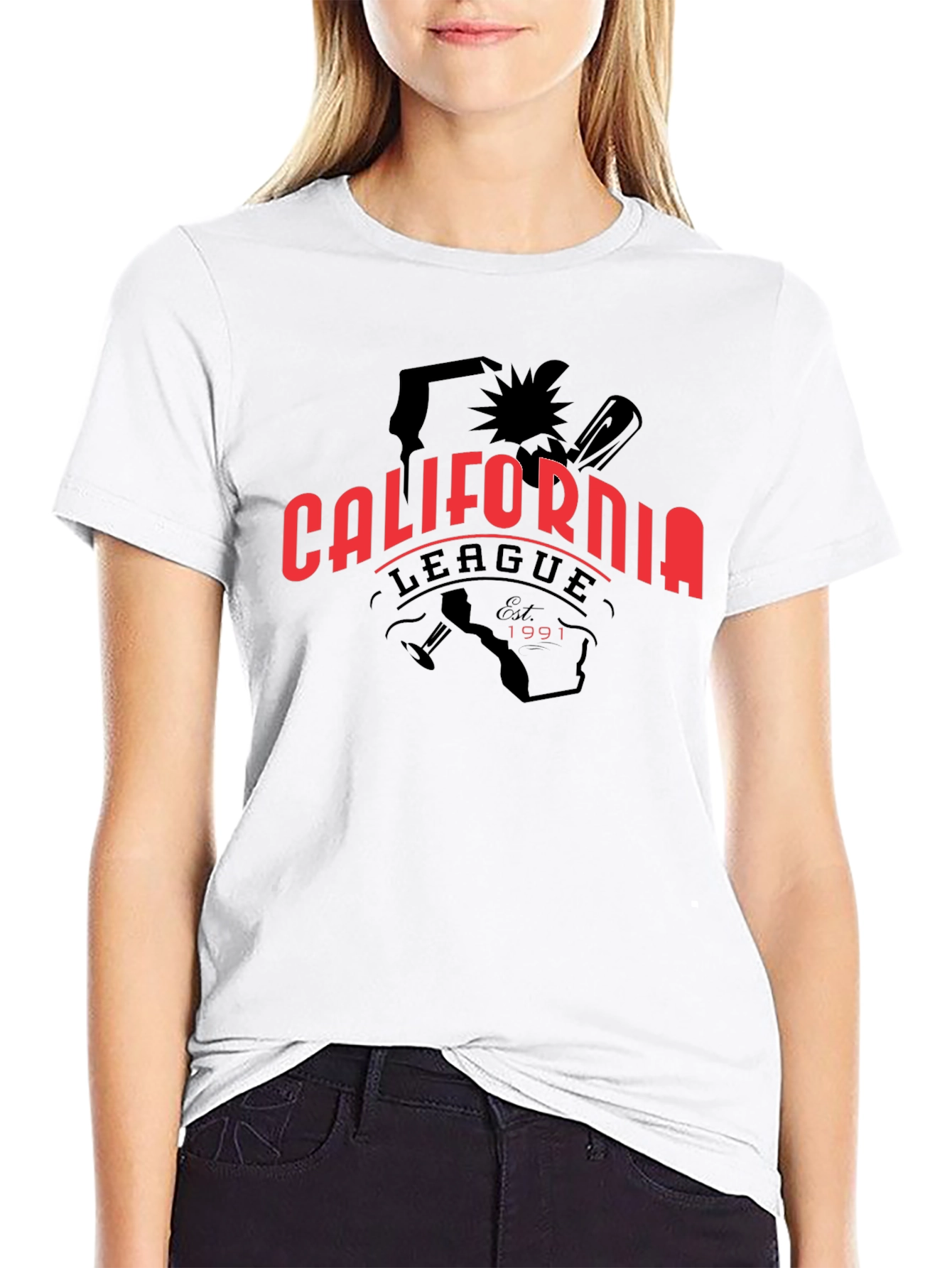 California League Baseball T-Shirt - Black