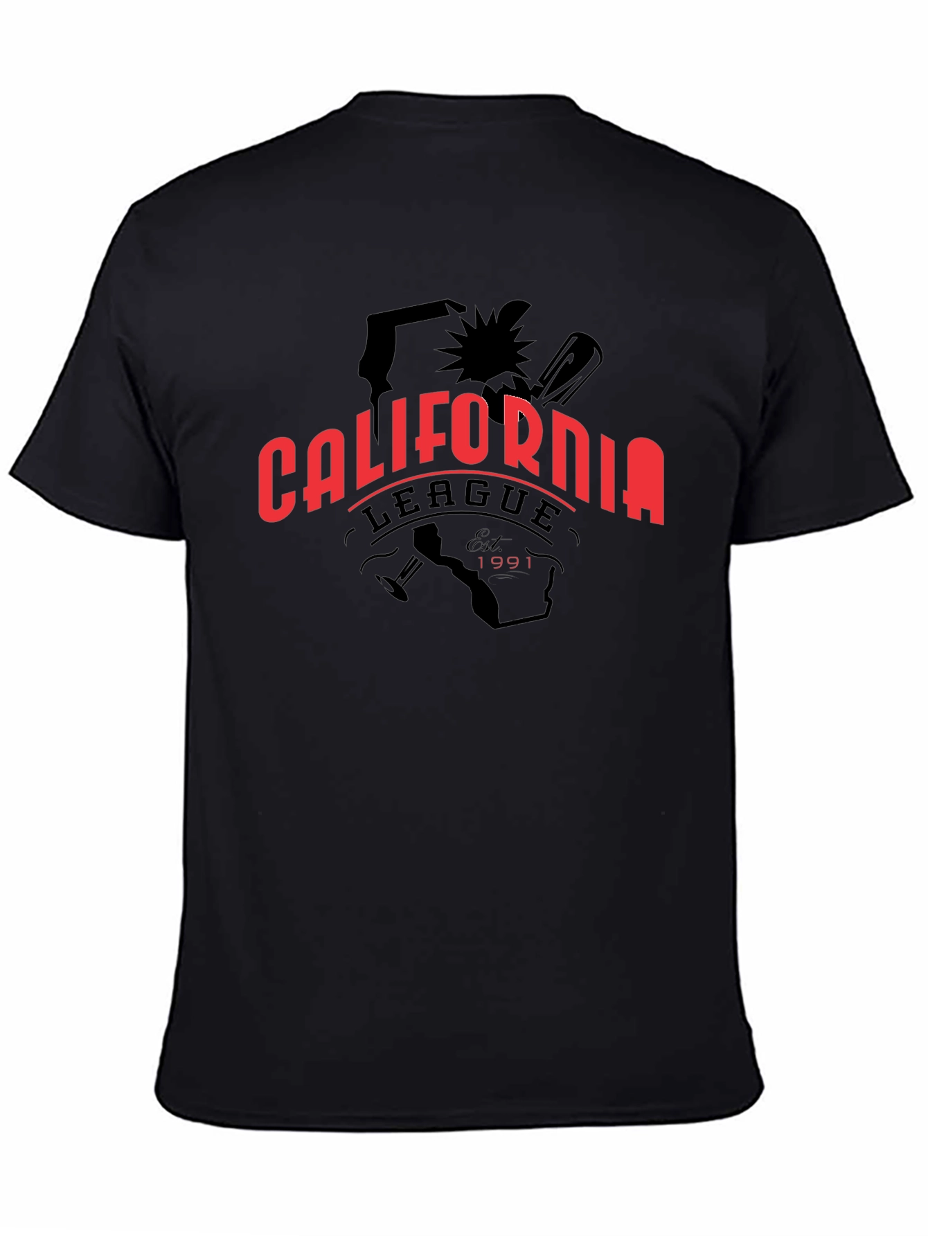 California League Baseball T-Shirt - Black