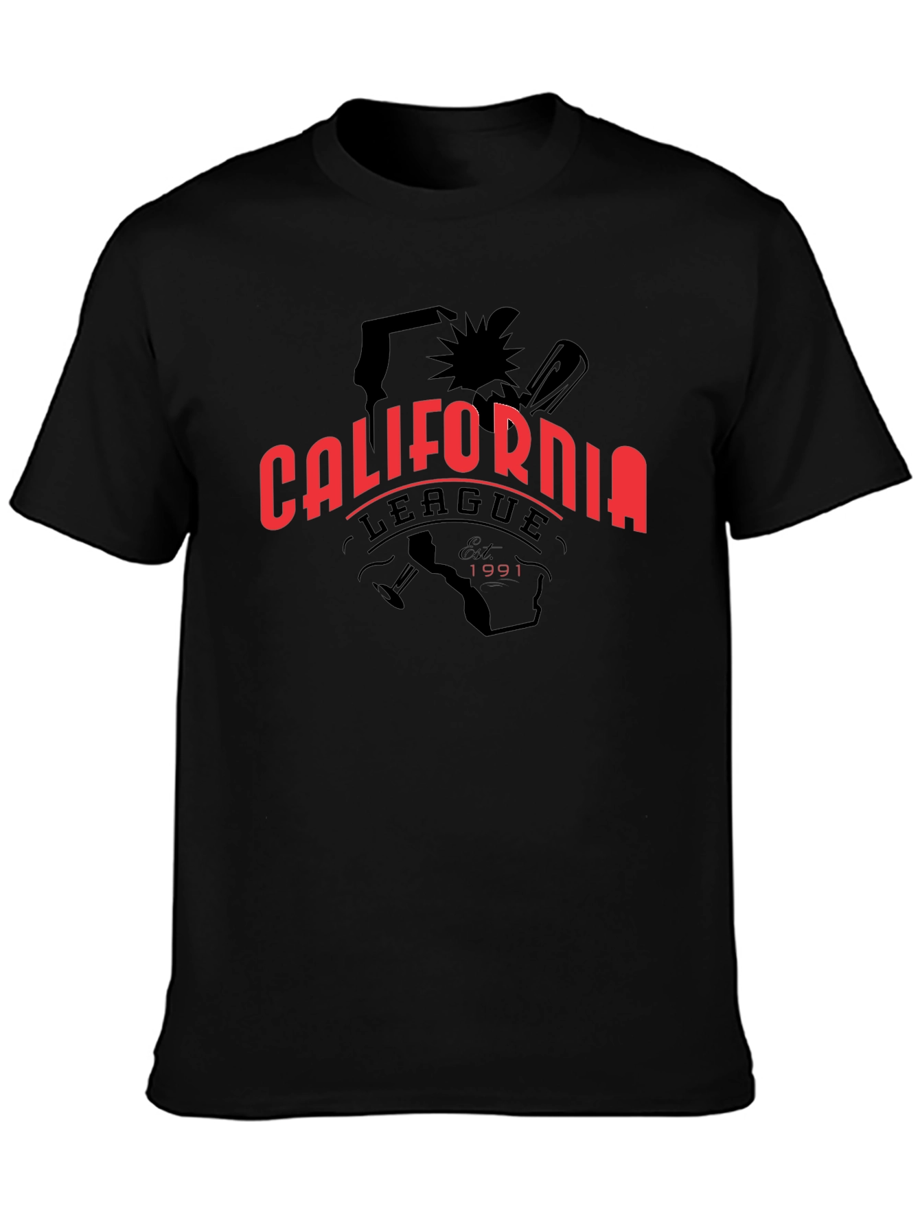 California League Baseball T-Shirt - Black